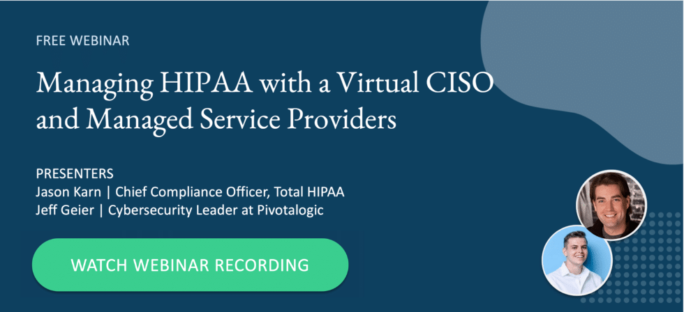 Total HIPAA Virtual CISO Webinar Cover
